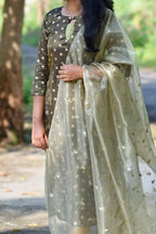 Tissue silk kurti with dupatta
