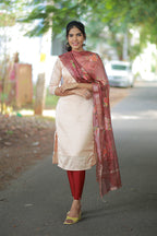 Golden saffron kurti with dupatta