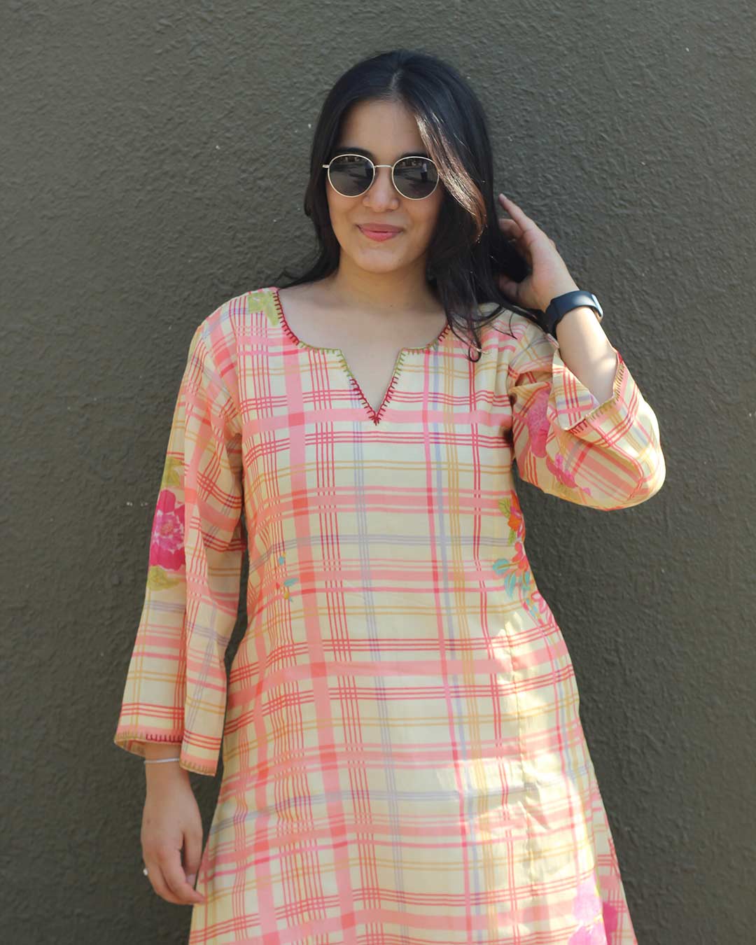Butter Checks Long Kurta