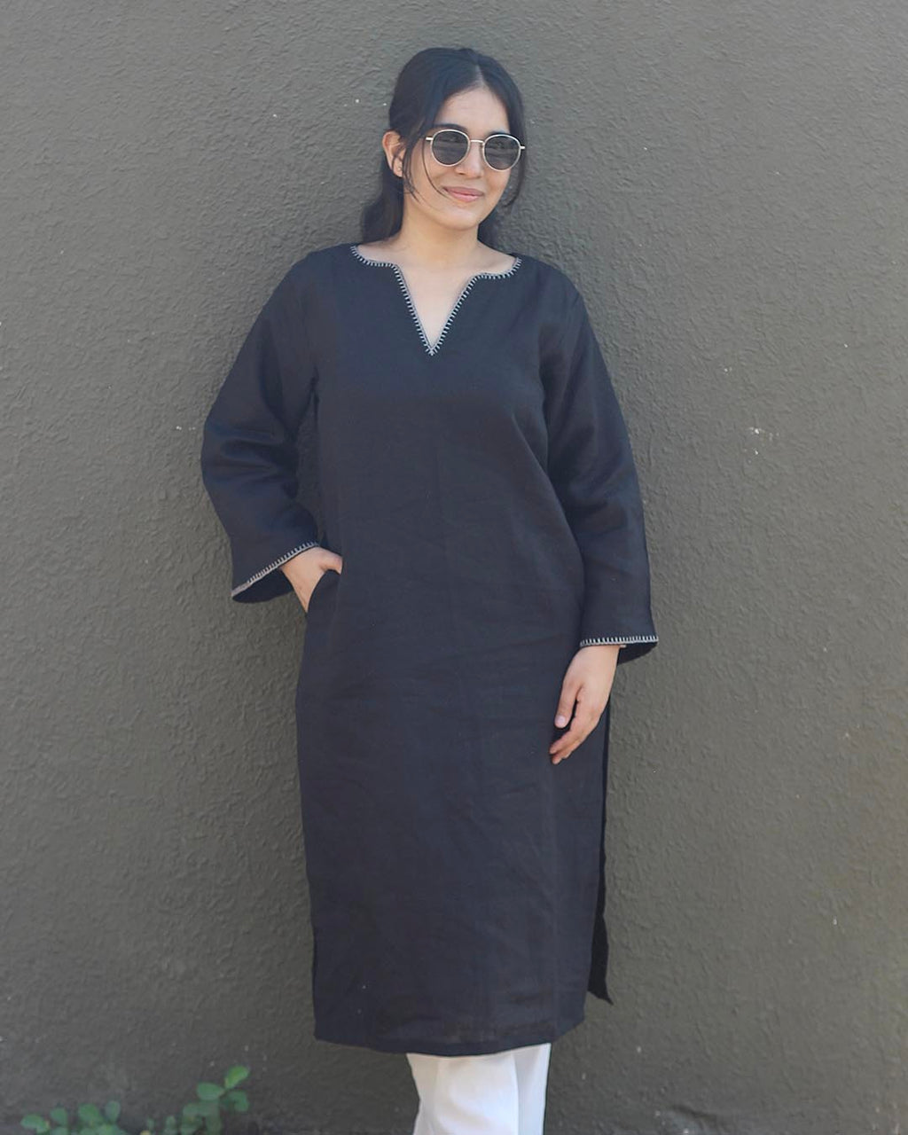 Raag Premium Linen black kurta