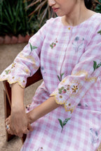 Gingham Pink Linen Pair