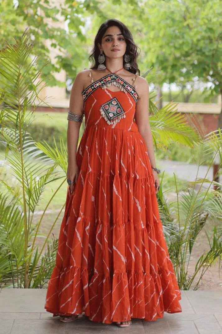 Niya Laheriya Print work Kutchi Patchwork Gown