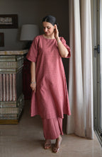 Madder Co-ord set in Handwoven Checks