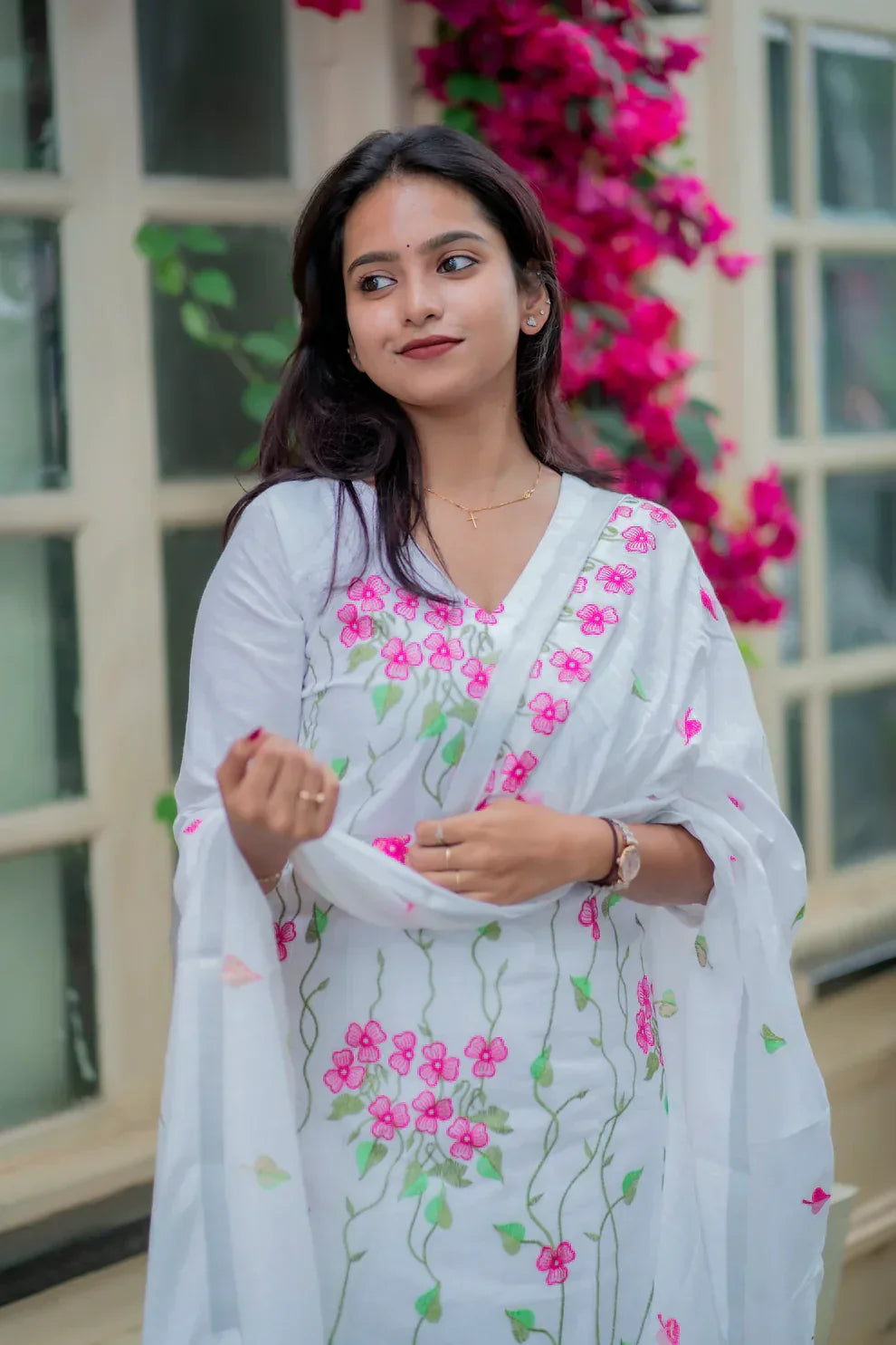 Hridika White Cotton Kurta Set