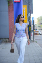 Cloud wave Vest top