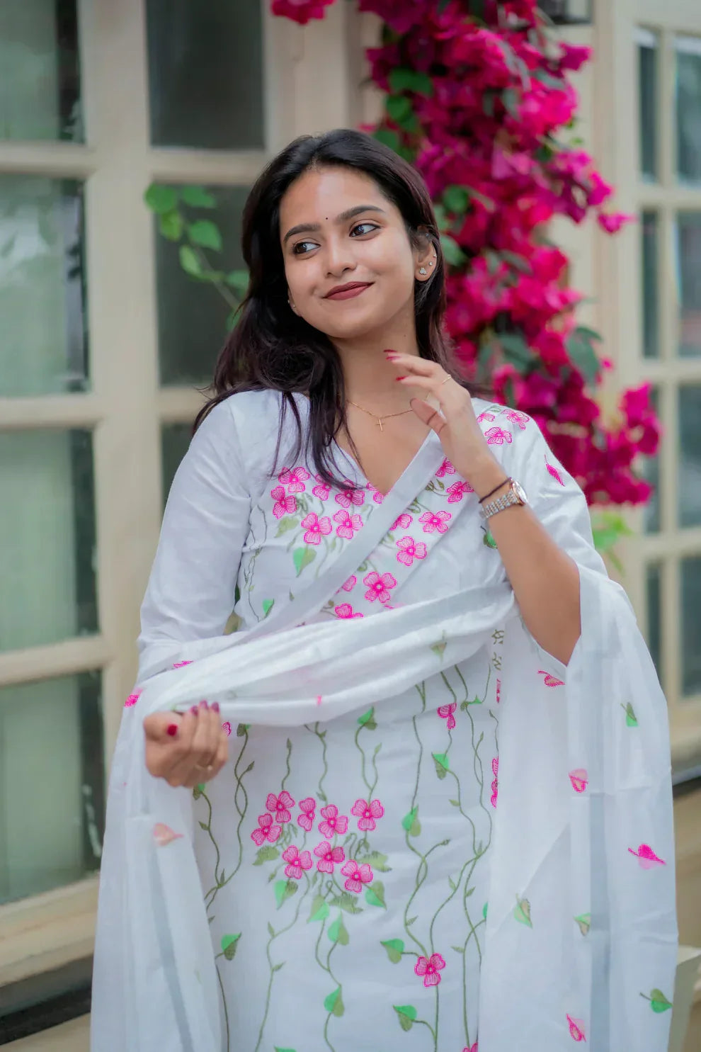 Hridika White Cotton Kurta Set