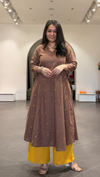 Koel Handwoven Cotton Kurta- Brown