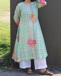 Mint Sorbet Checks Long Kurta