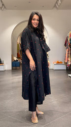 Chavvi handwoven kaftan co-ord  - Black