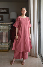 Madder Co-ord set in Handwoven Checks