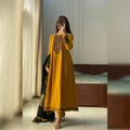 Jasleen Mustard Embroidered Frock Set