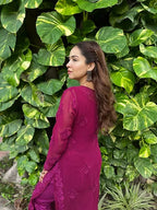 Lajja Deep Pink Hand Embroidered Chikankari Kurta