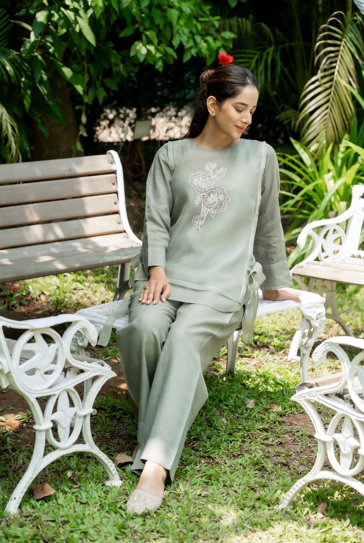 Basil Green Linen Co-ord Set
