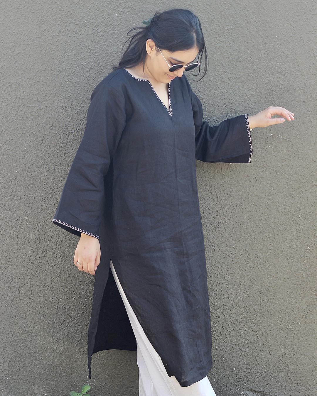 Raag Premium Linen black kurta