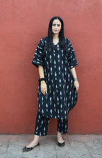 Black Ikat Choga Kurta