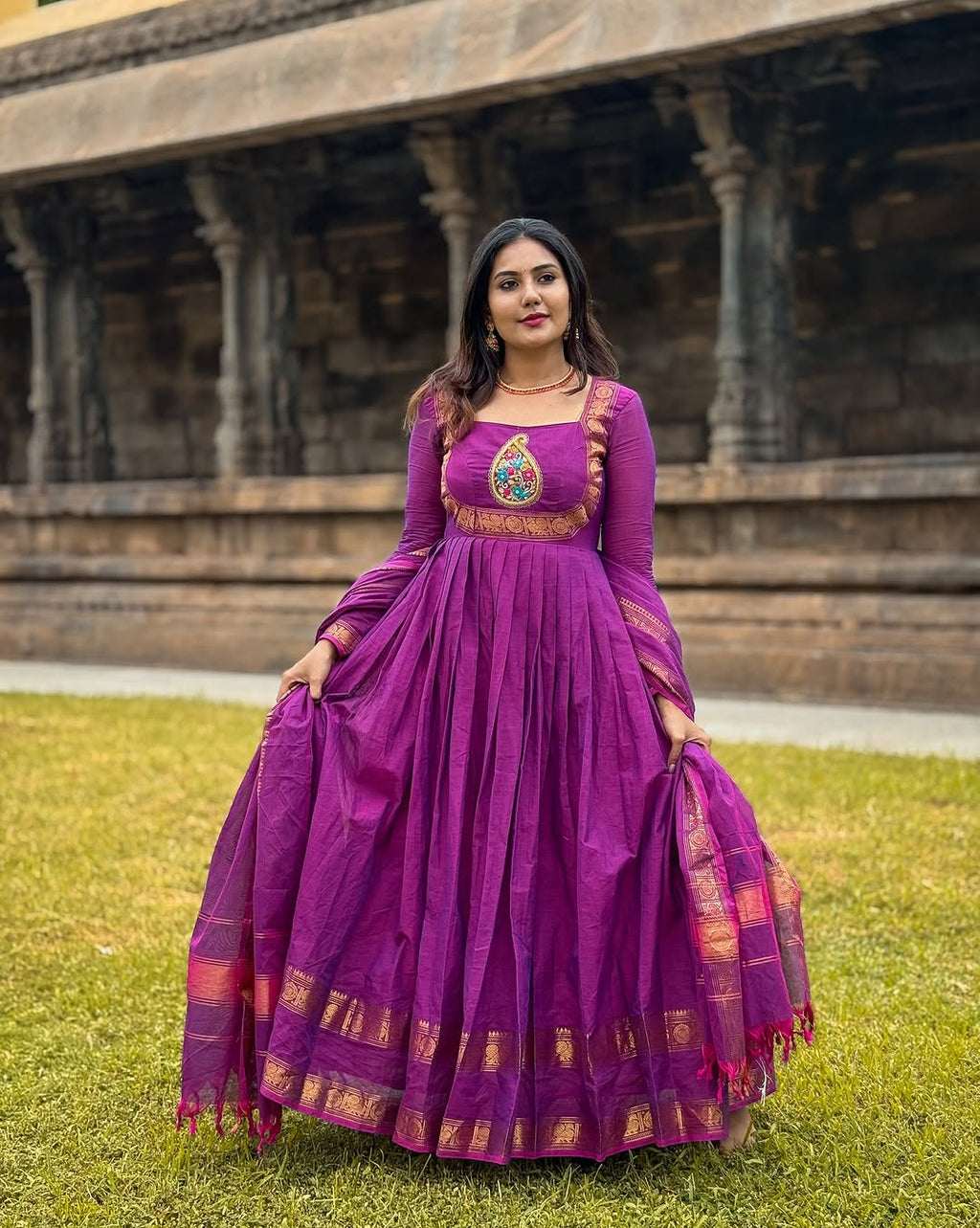 Jivisha Brown Blend Heritage Style Gown