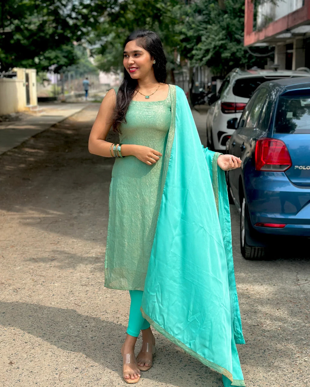 Devishi Aqua Crush Kurta Set