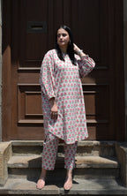 Pink Hand block printed Antifit co-ord set