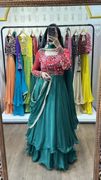 Samridhi Red Green Printed Suit Set