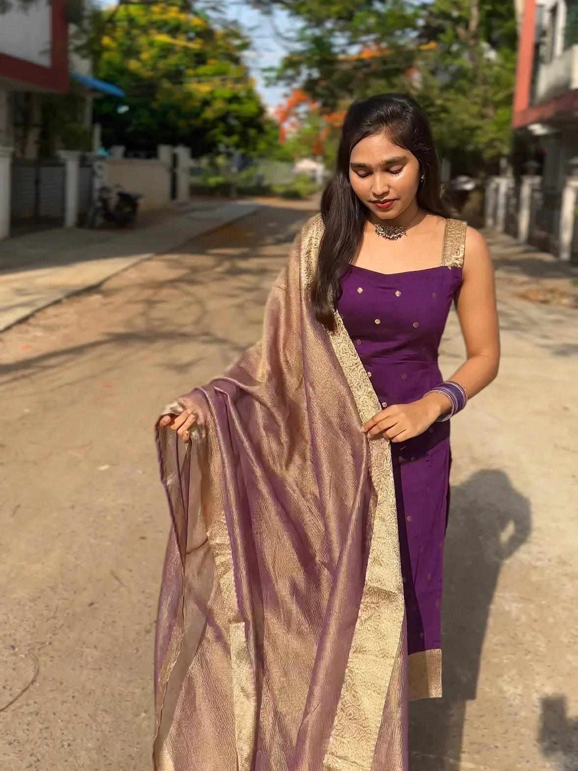 Charulata Jamun Shade Kurta Set