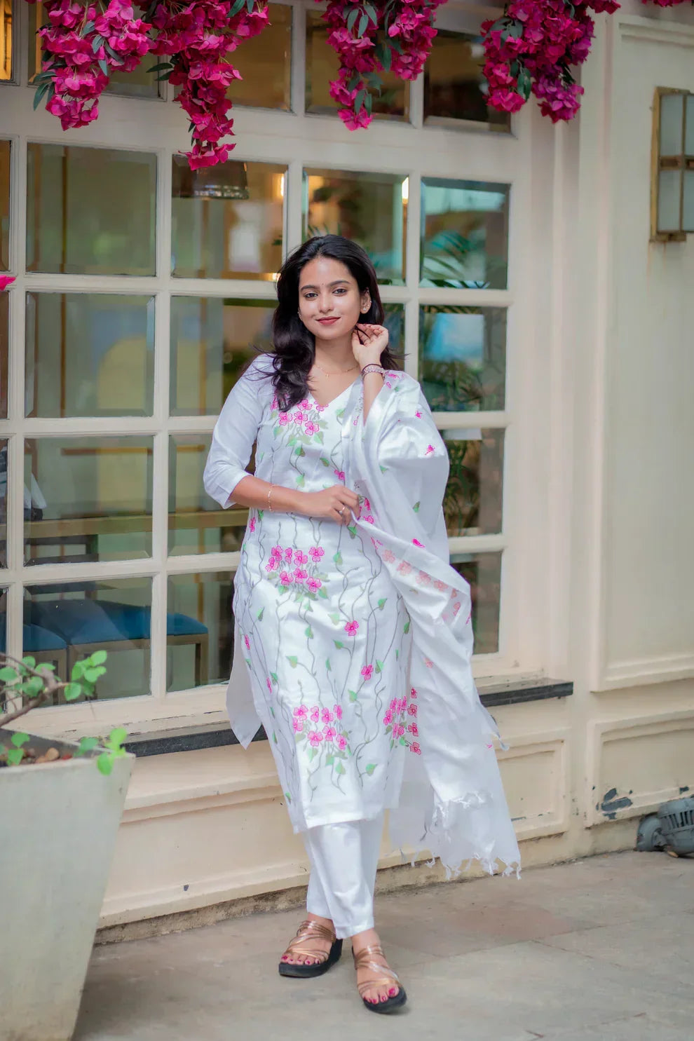 Hridika White Cotton Kurta Set