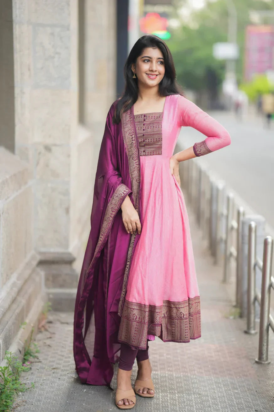 Apoorva Menaka Cotton Temple Anarkali