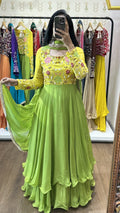 Ojaswini Yellow Green Printed Suit Set