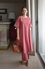 Madder Co-ord set in Handwoven Checks