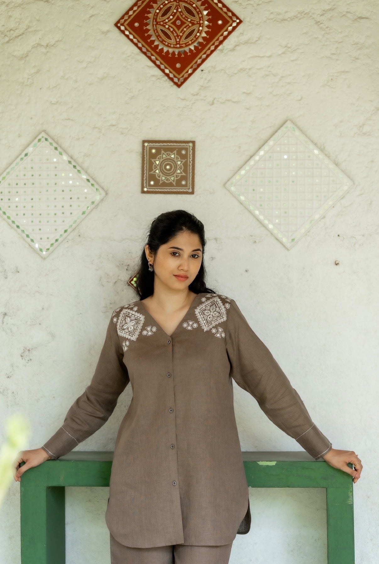 Bistre Brown Linen Co-ord Set