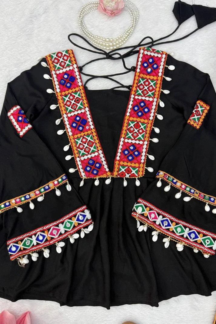 Kiyara Black Mirror Work & Kutchi Embroidery Suit