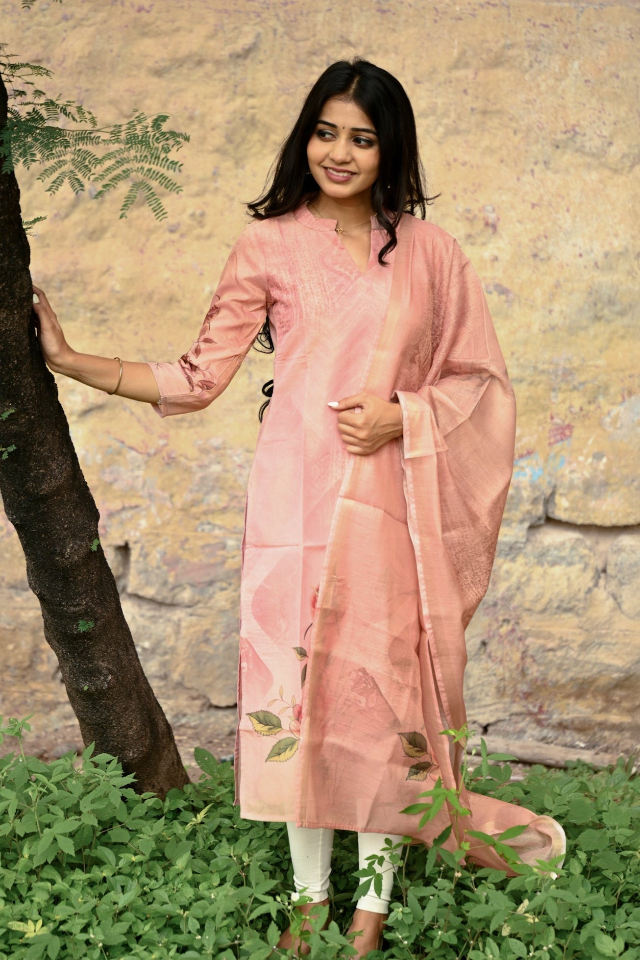 Pastel charm kurti and dupatta