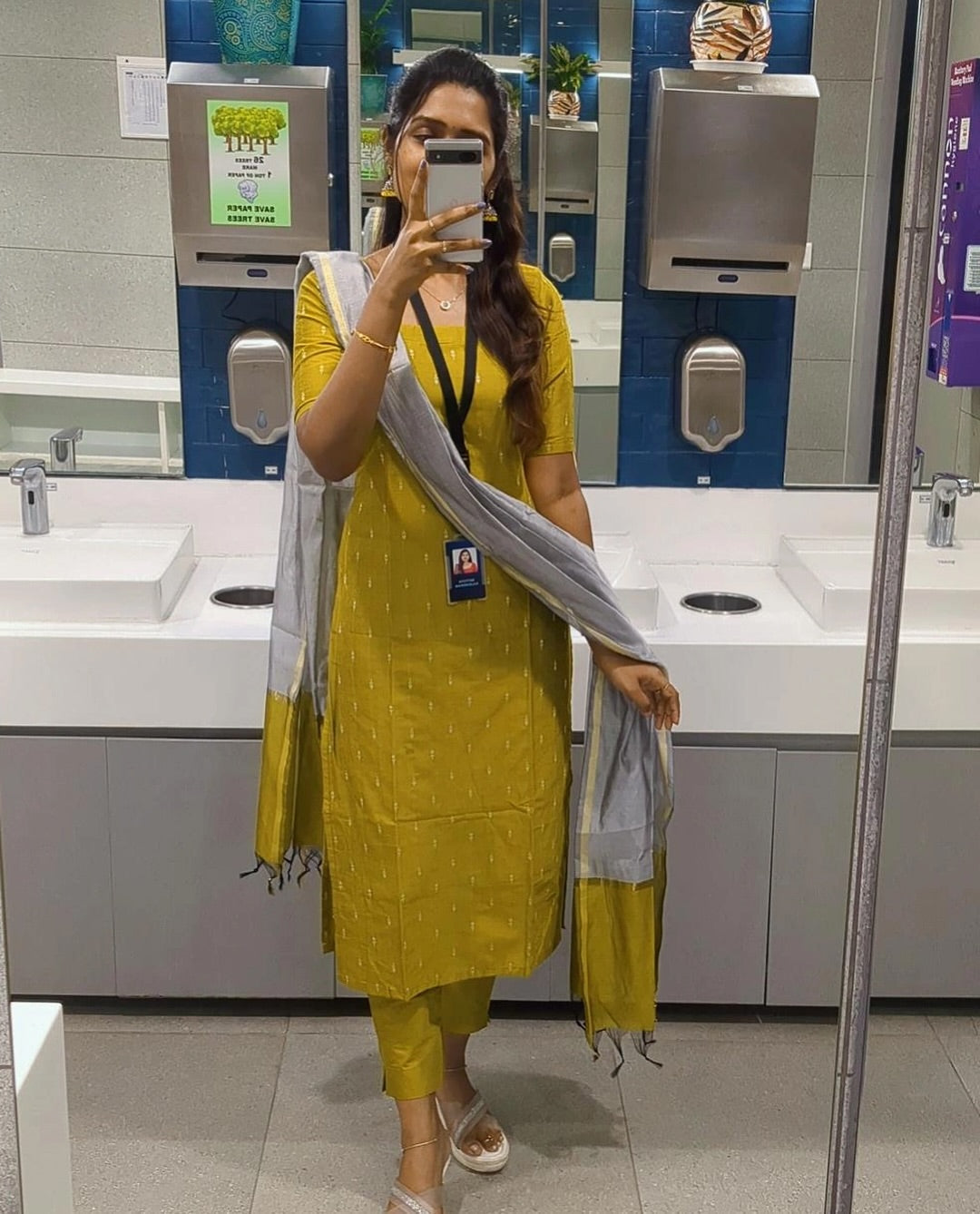 Pallavi Shrungar Yellow Cotton Suit Set
