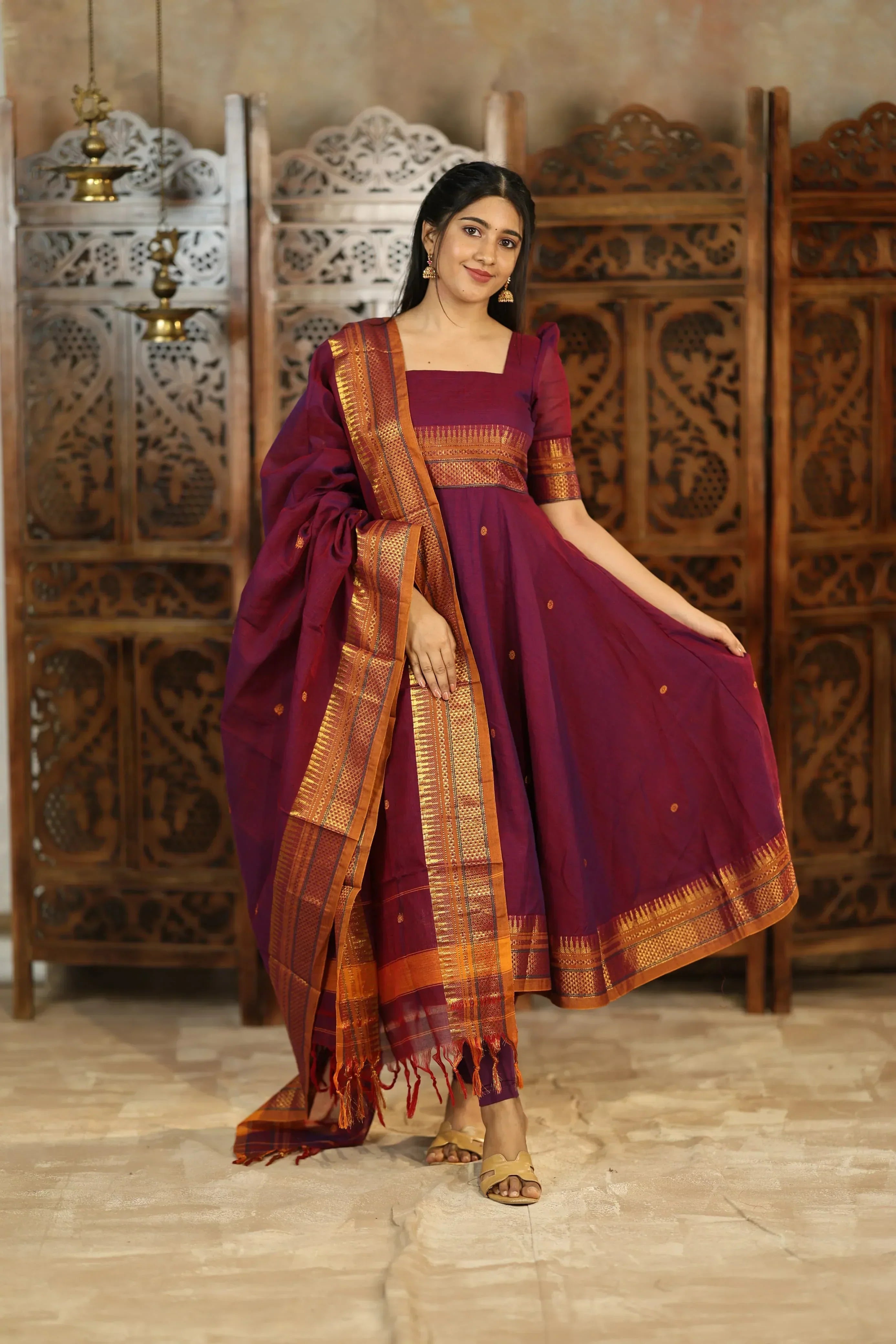 Hemlata Yamuna Pure Cotton Anarkali