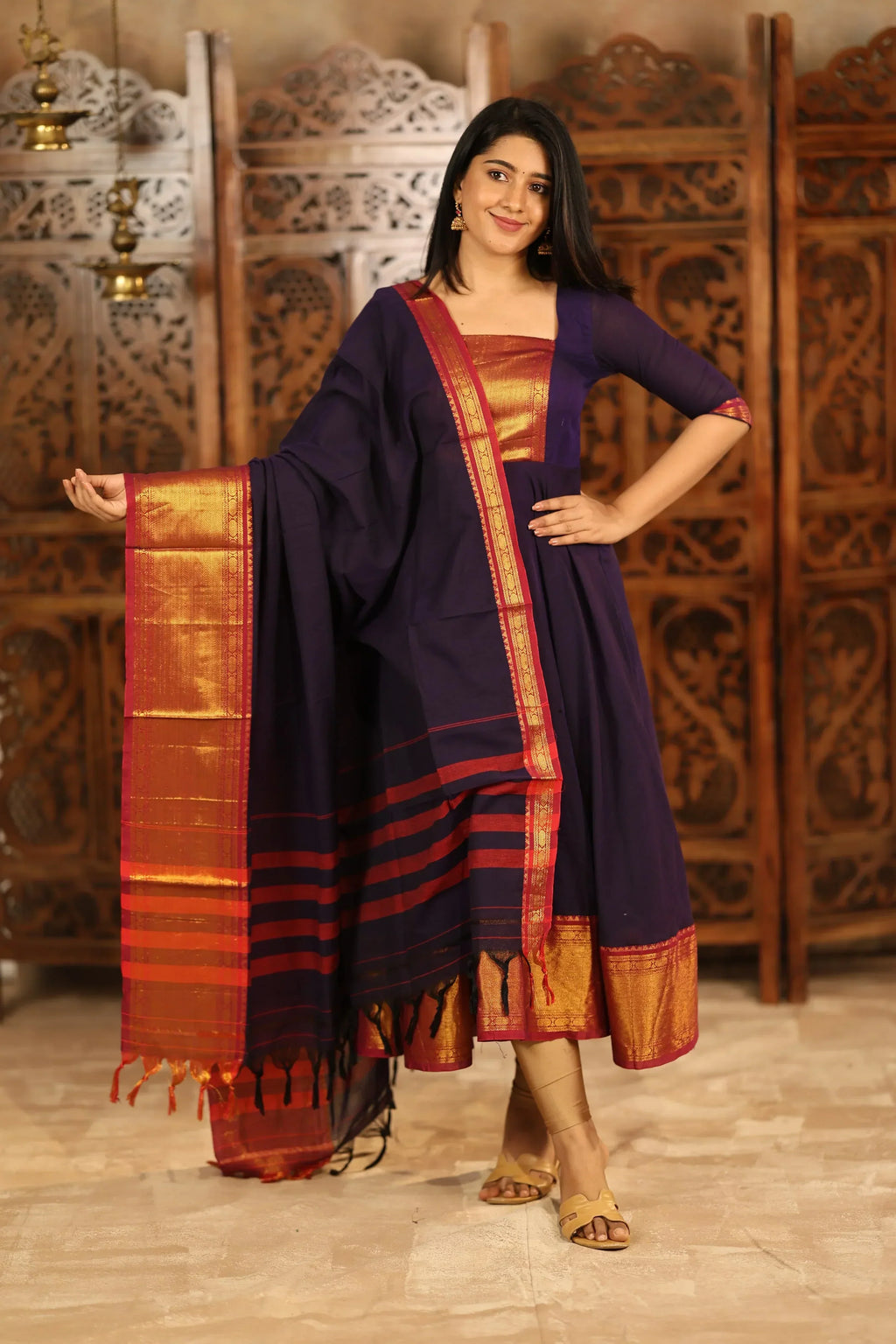 Qasmiya Shrungar Pure Cotton Anarkali