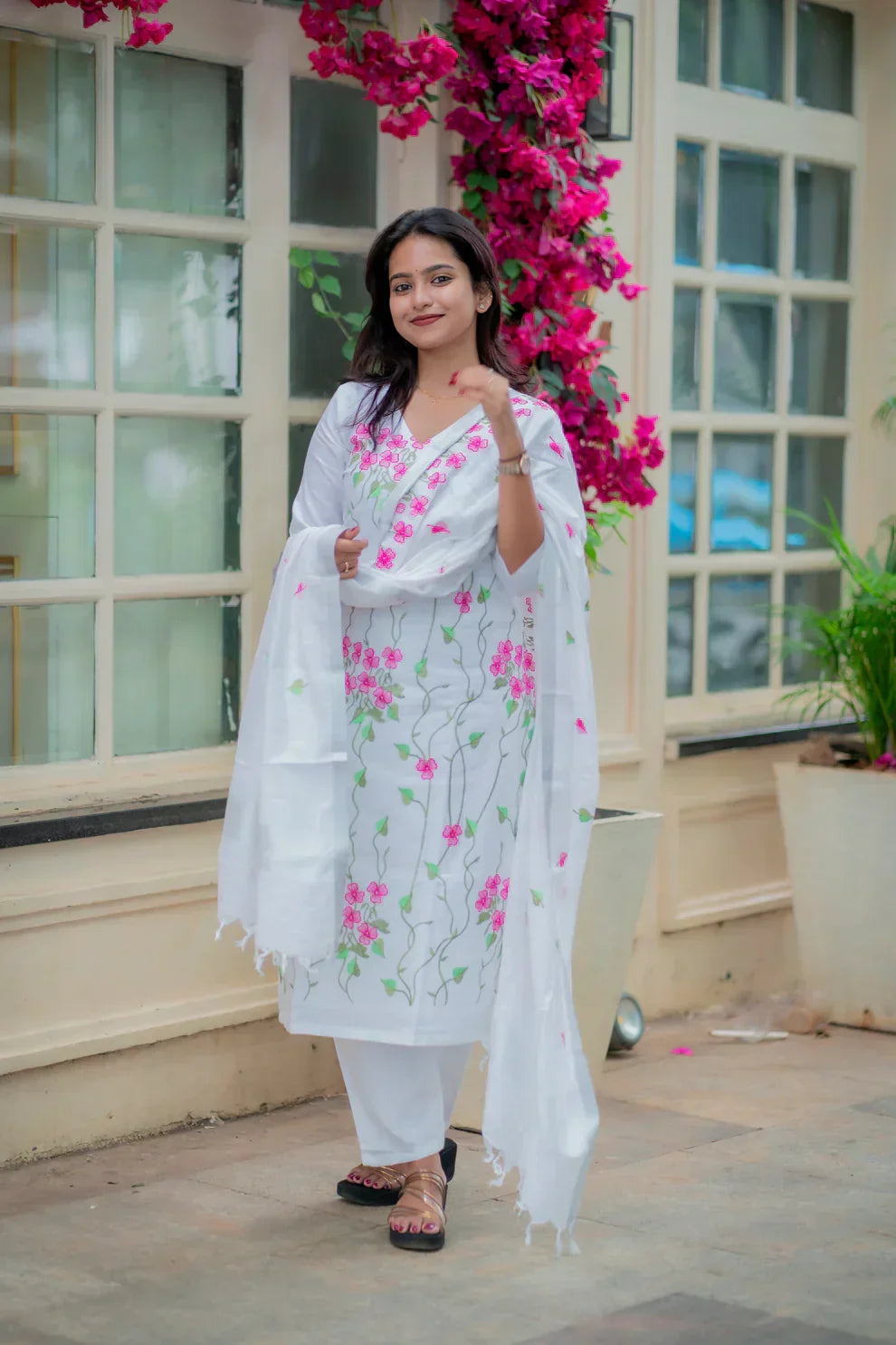 Hridika White Cotton Kurta Set