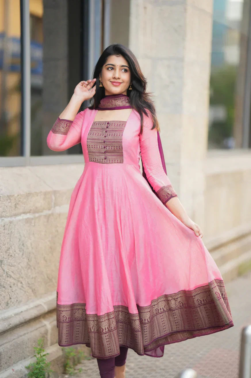 Apoorva Menaka Cotton Temple Anarkali