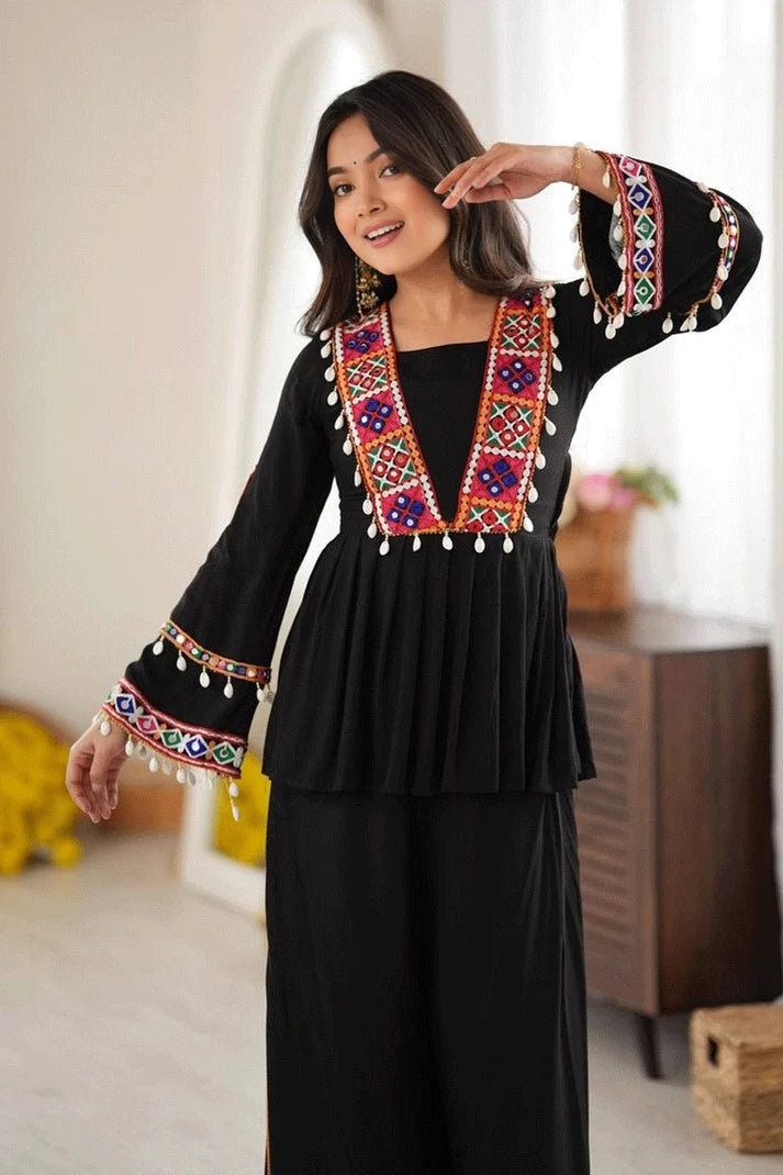 Kiyara Black Mirror Work & Kutchi Embroidery Suit