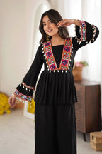 Kiyara Black Mirror Work & Kutchi Embroidery Suit