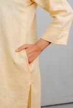 Mellow Yellow-White Linen Pair
