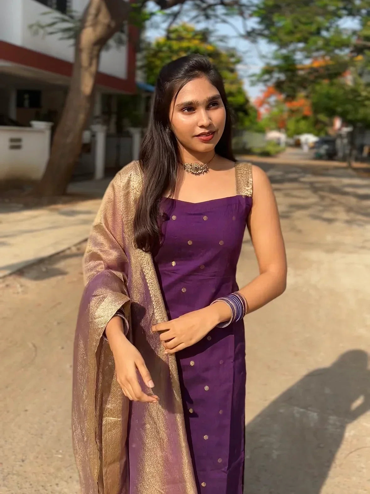 Charulata Jamun Shade Kurta Set
