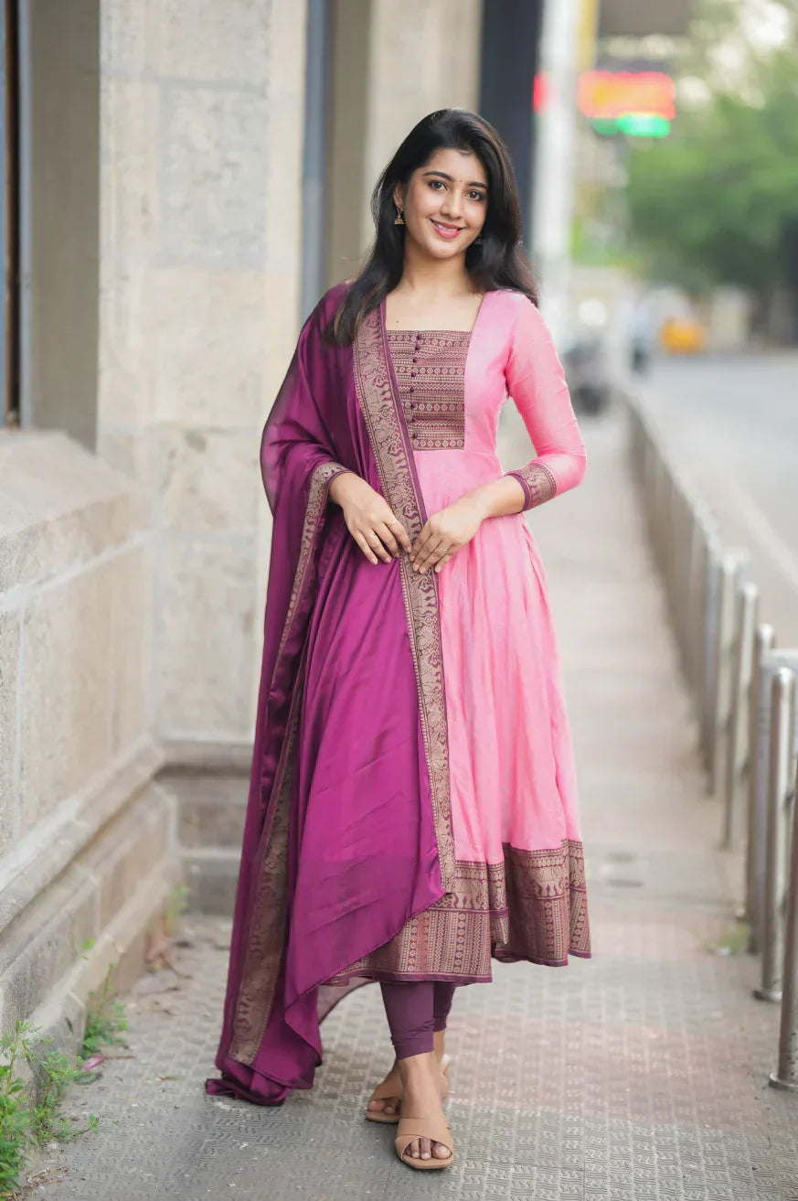 Apoorva Menaka Cotton Temple Anarkali
