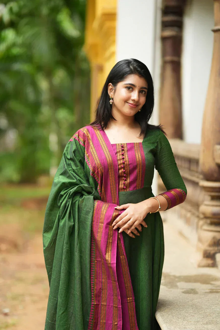 Ushita Shrungar Temple Cotton Anarkali