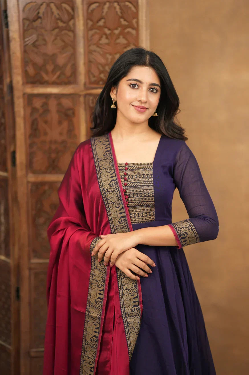 Jhanvi Pure Cotton Temple Anarkali