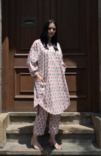 Pink Hand block printed Antifit co-ord set