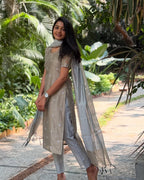 Nishta Elegant Neckline Silk Kurti Set