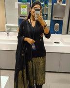Bhoomika Shrungar Black Raw Silk Suit Set
