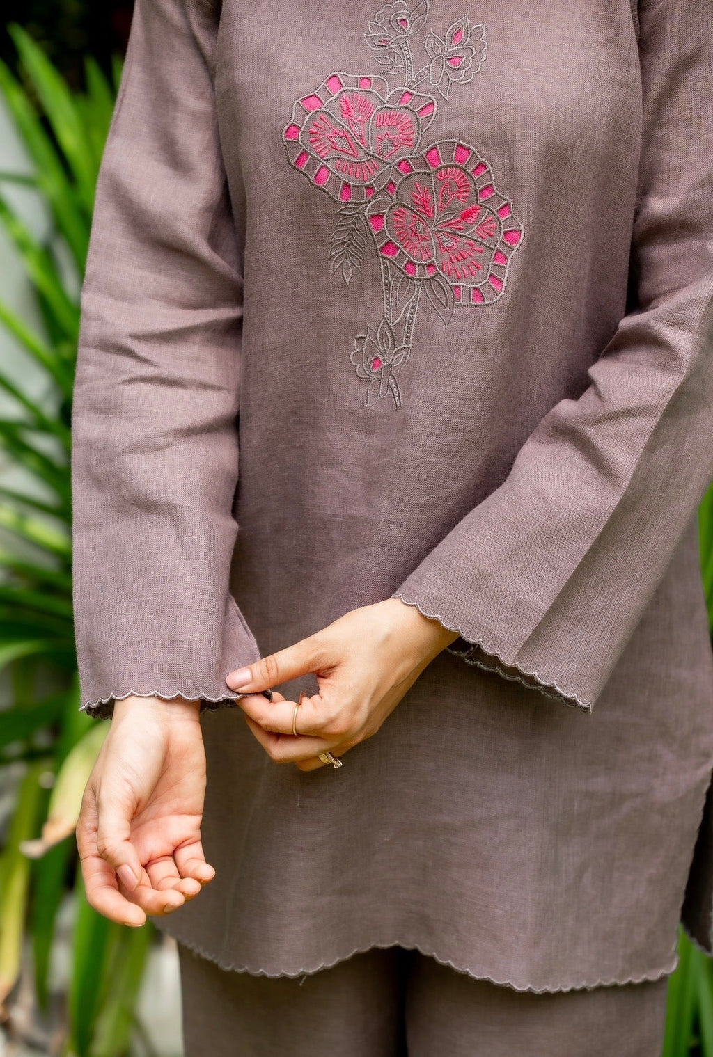 French Mauve Linen Co-ord Set