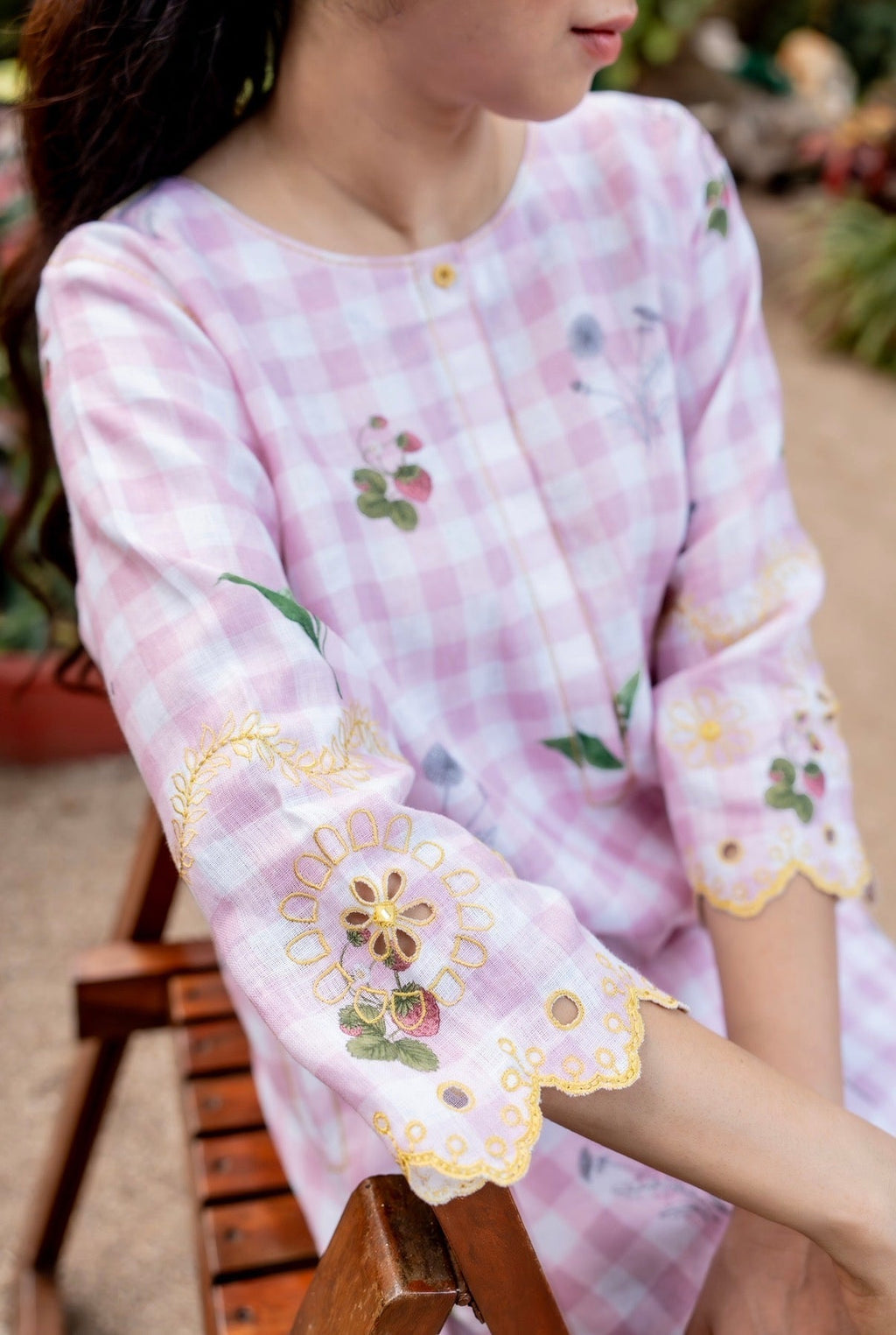 Gingham Pink Linen Pair