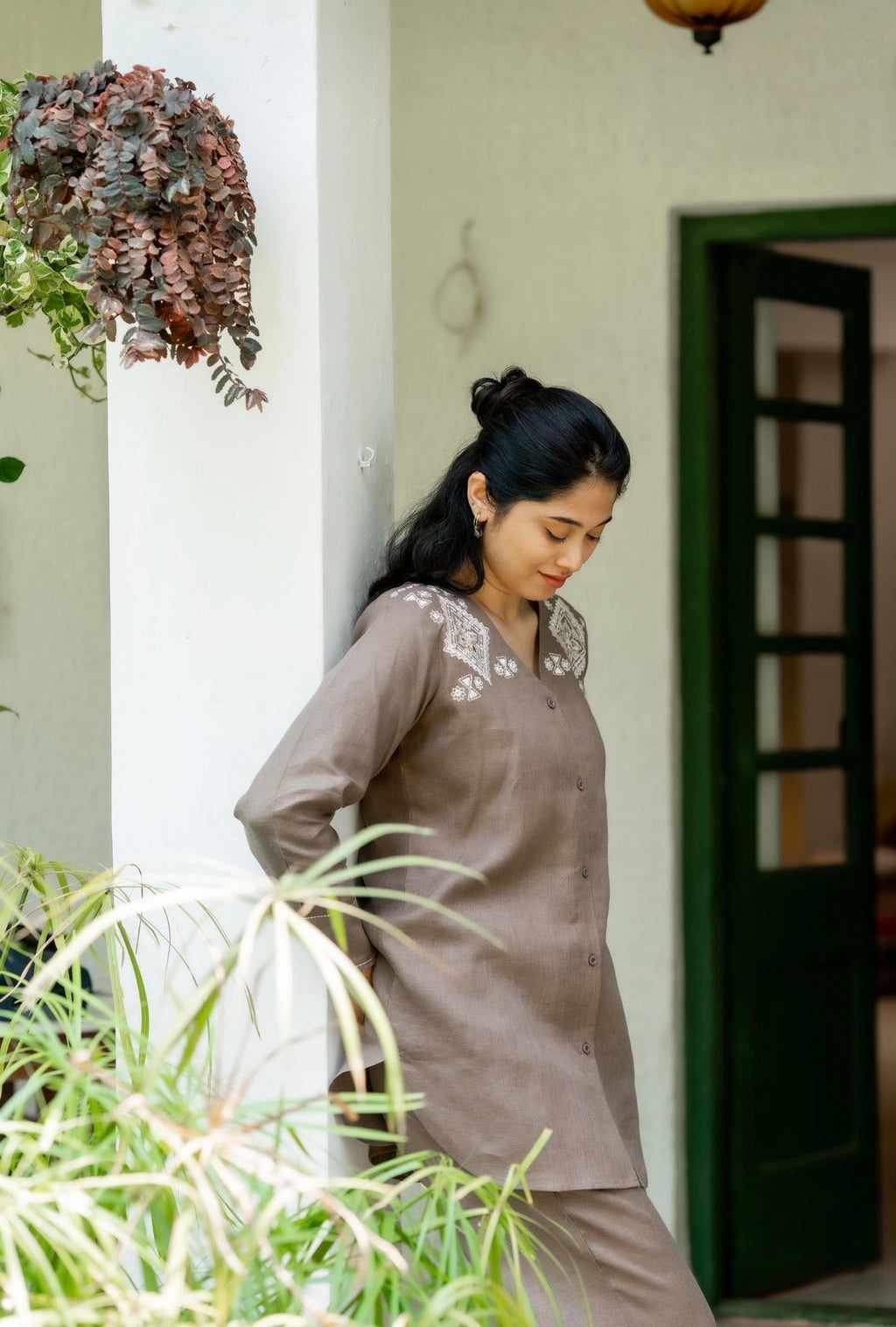 Bistre Brown Linen Co-ord Set