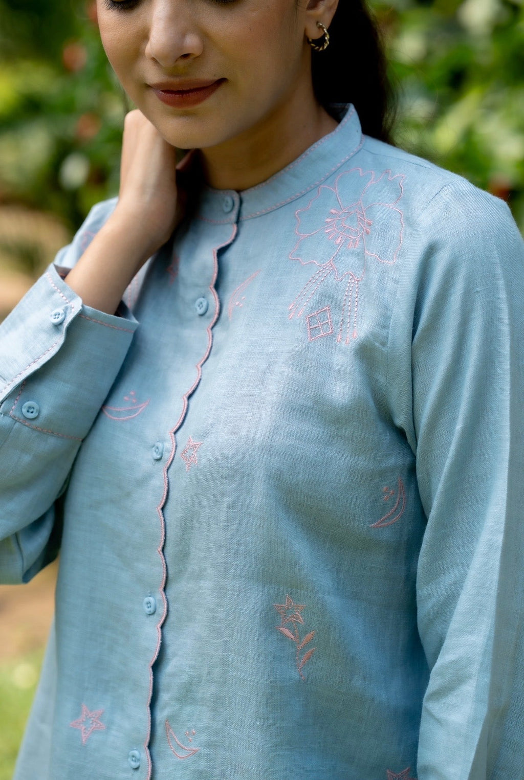 Baby Blue Linen Co-ord Set